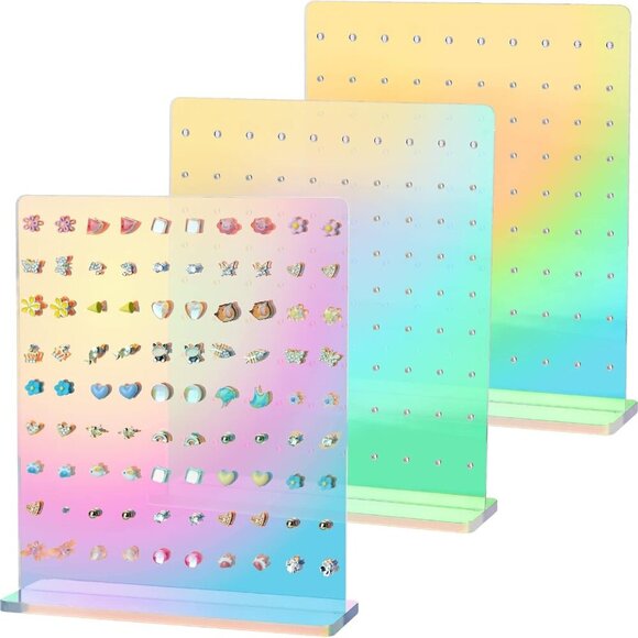 Acrylic Earring Stand 3PCS, Exquisite Double-Sided Acrylic Earring Organizer wit - Picture 1 of 7